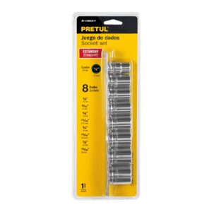 Juego de 8 dados cuadro 1/2' std, PRETUL - Imagen 5