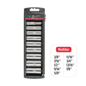 Juego de 9 dados largos cuadro 3/8' std, TRUPER - Imagen 4