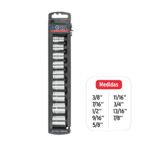 Juego de 9 dados cuadro 3/8' std, TRUPER - Imagen 4