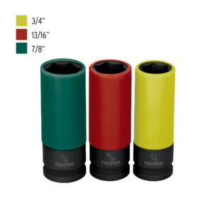 Juego 3 dados largos 1/2' impacto protección plástica 6p std - Imagen 5
