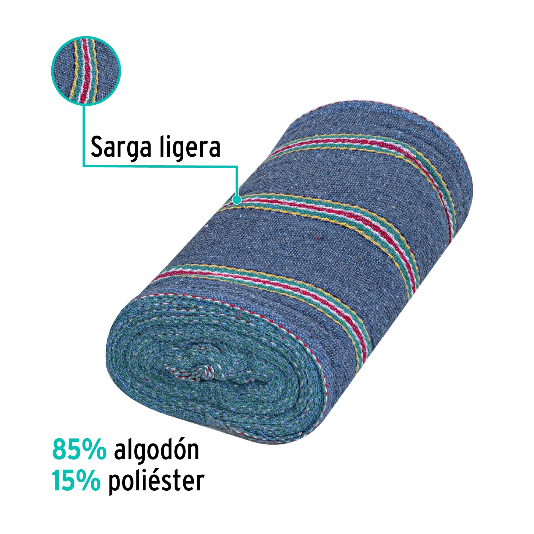 Rollo de 25 m de jerga sarga ligera azul, KLINTEK - Imagen 3