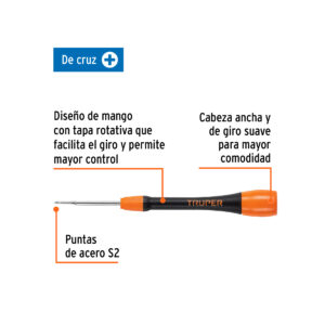 Desarmador de precisión de cruz PH000 mango ergonómico - Imagen 3