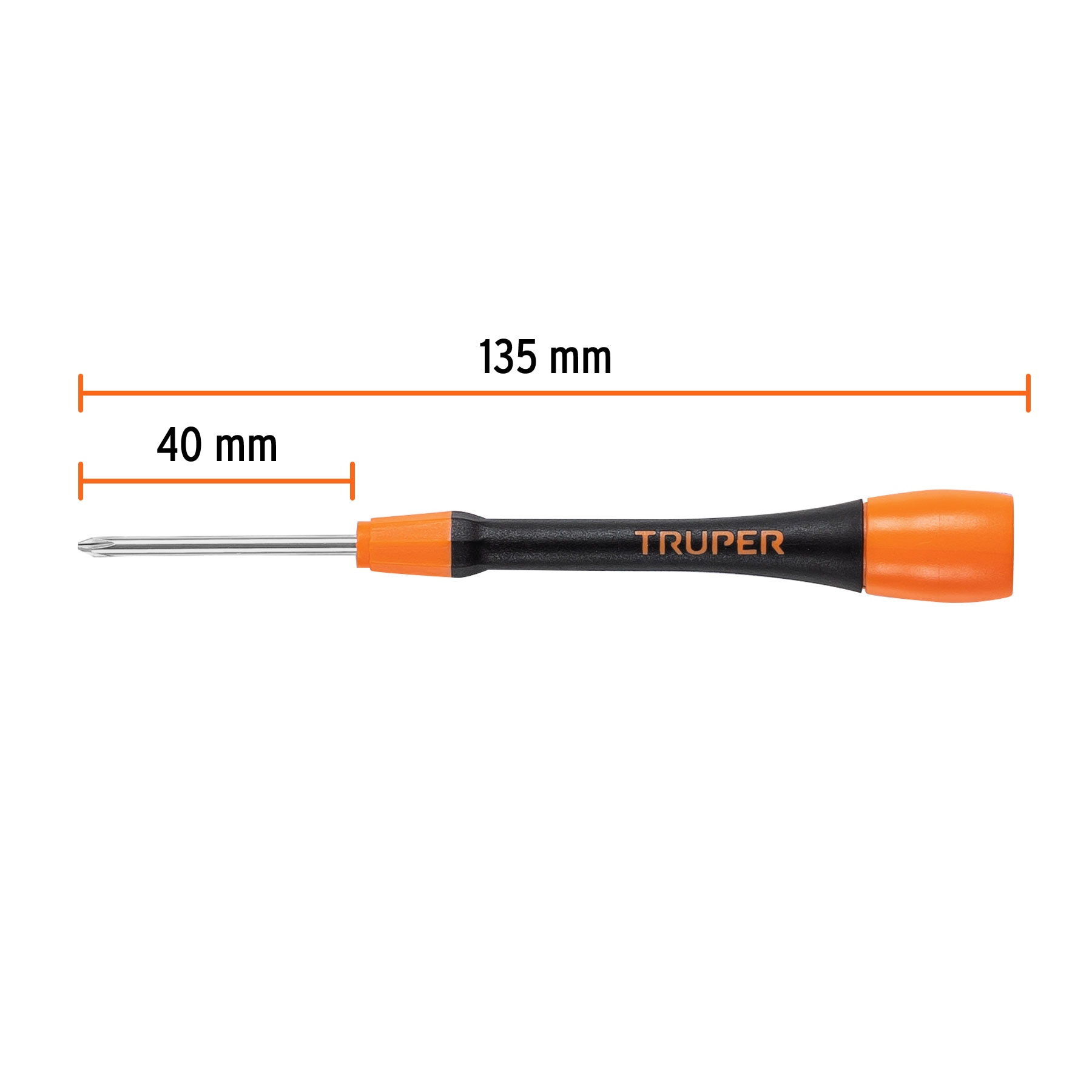 Desarmador de precisión de cruz PH1 mango ergonómico, TRUPER - Imagen 4
