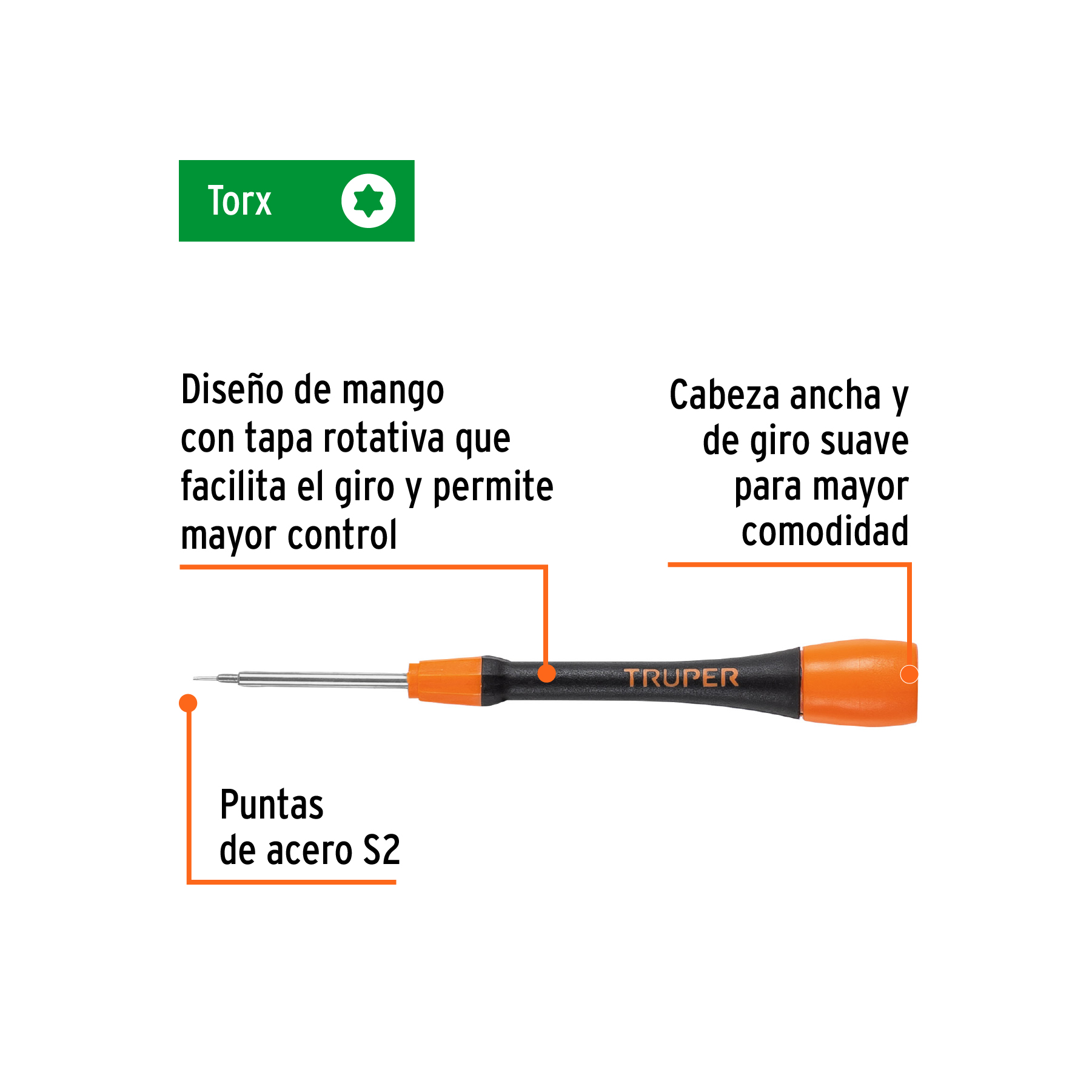 Desarmador de precisión punta torx T4 mango ergonómico - Imagen 3