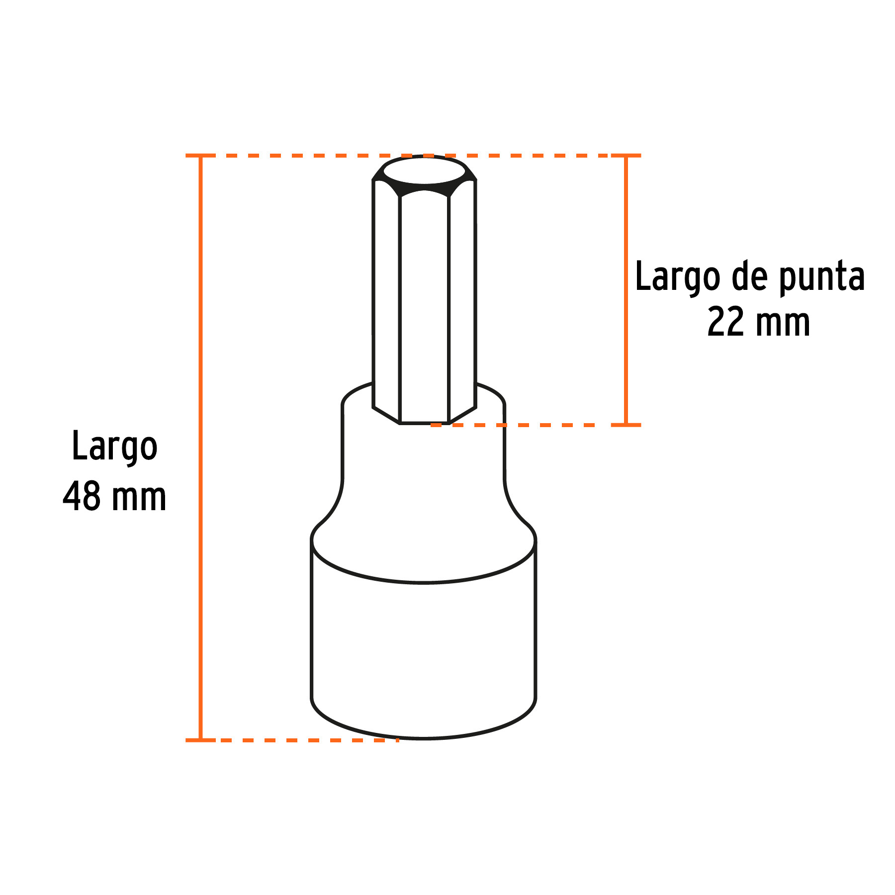Juego de 7 dados punta hexagonal std, cuadro 3/8', TRUPER - Imagen 4