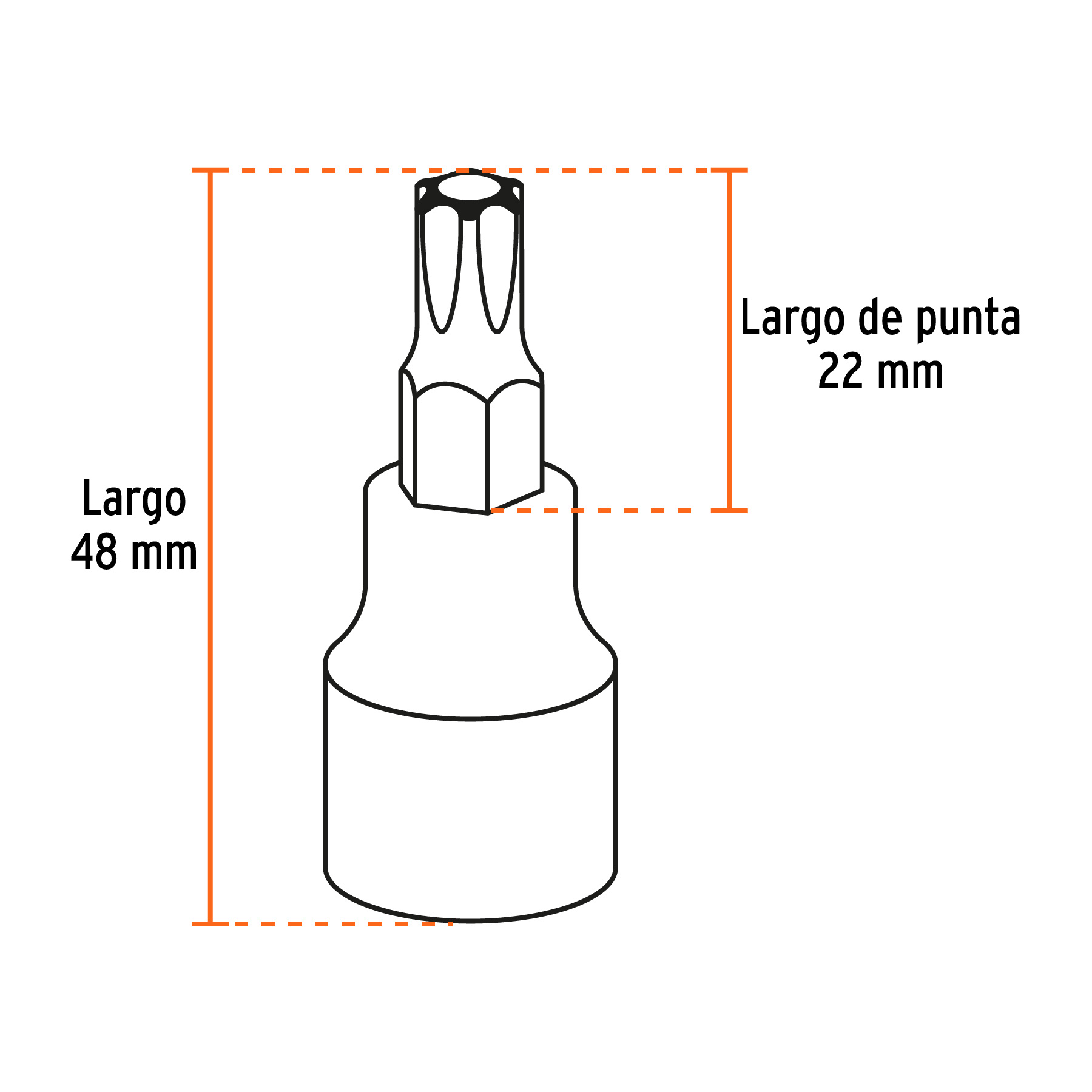 Juego de 7 dados cuadro 3/8' punta torx, TRUPER - Imagen 4