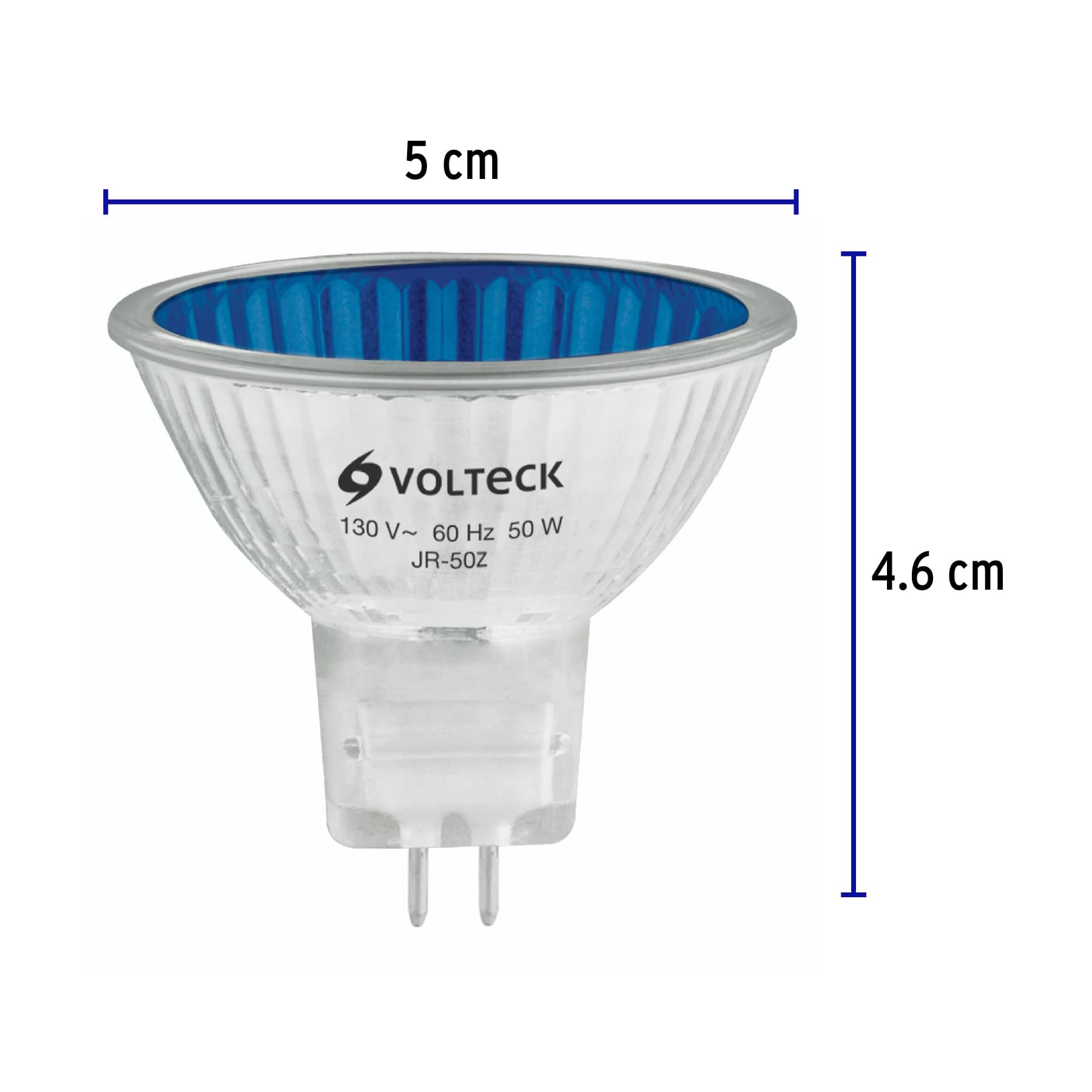 Lámpara de halógeno azul 50 W tipo MR16 en caja, VOLTECK - Imagen 4