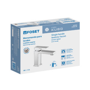 Monomando corto para lavabo, cromo, FOSET KUBO - Imagen 5