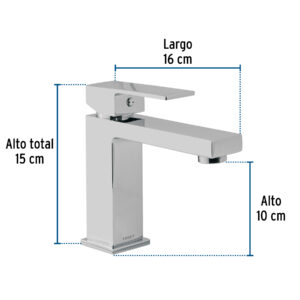 Monomando corto para lavabo, cromo, FOSET KUBO - Imagen 4