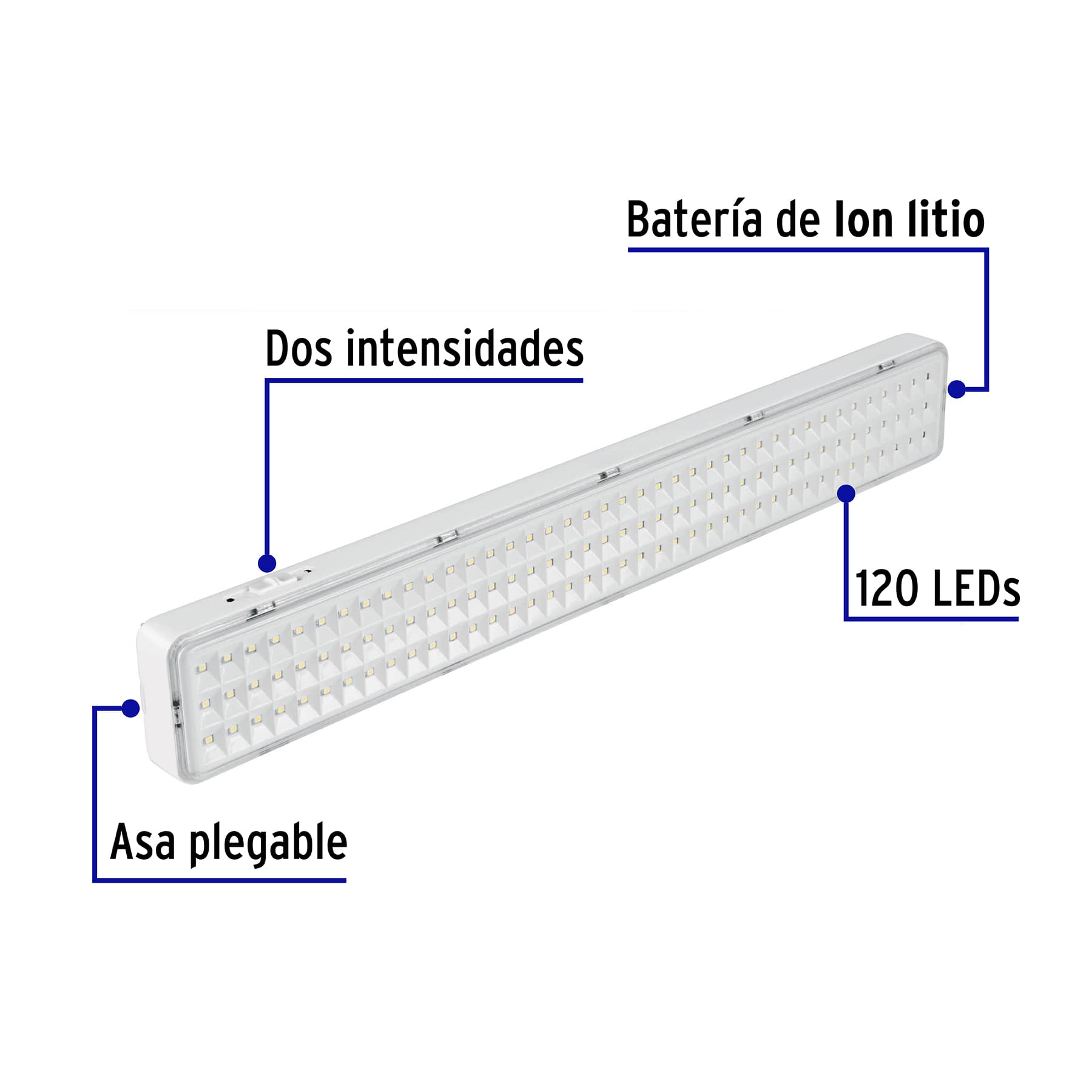 Lámpara de emergencia de 120 Leds 1000 lm recargable VOLTECK - Imagen 3