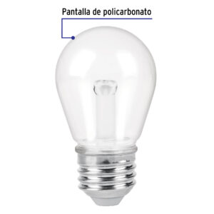 Foco LED 1 W sin filamento, S14, 2200K ambar, E26, VOLTECK - Imagen 3