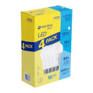 Pack 4 focos LED 16W (100W) A22, 6500K fría, 1550 lm, BASIC - Imagen 2