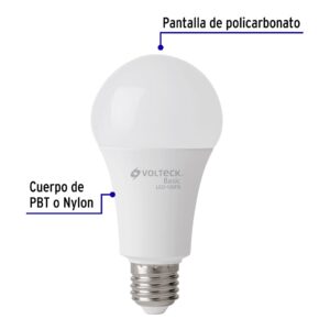 Pack 4 focos LED 16W (100W) A22, 6500K fría, 1550 lm, BASIC - Imagen 3