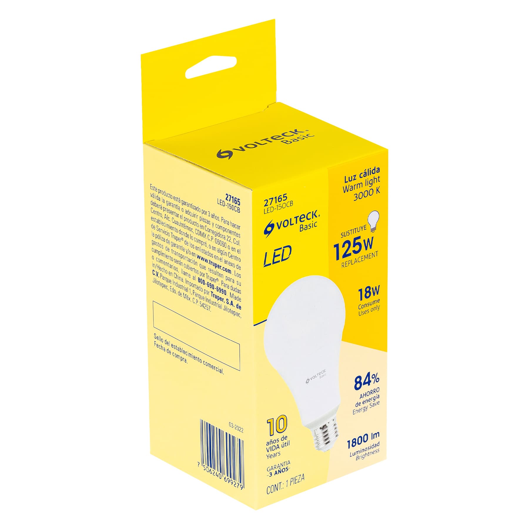 Foco LED 18W (125W) A25, 3000K blanca cálida, 1800 lm, BASIC - Imagen 5