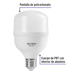 Foco LED alta potencia 20 W (170 W), 6500 K, E26, VOLTECK - Imagen 3