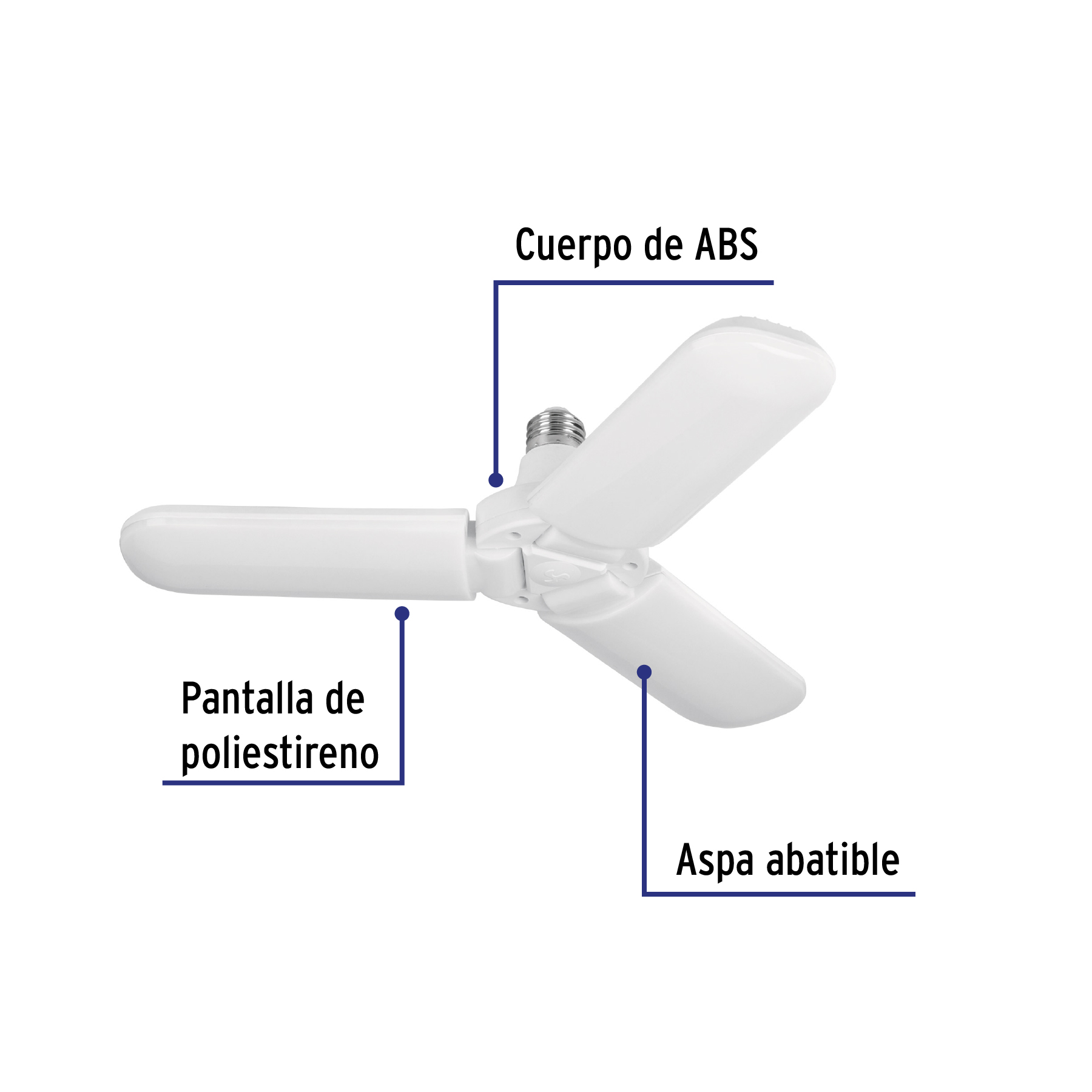 Lámpara LED tipo ventilador 24W, 3 aspas, 6500K, BASIC - Imagen 3
