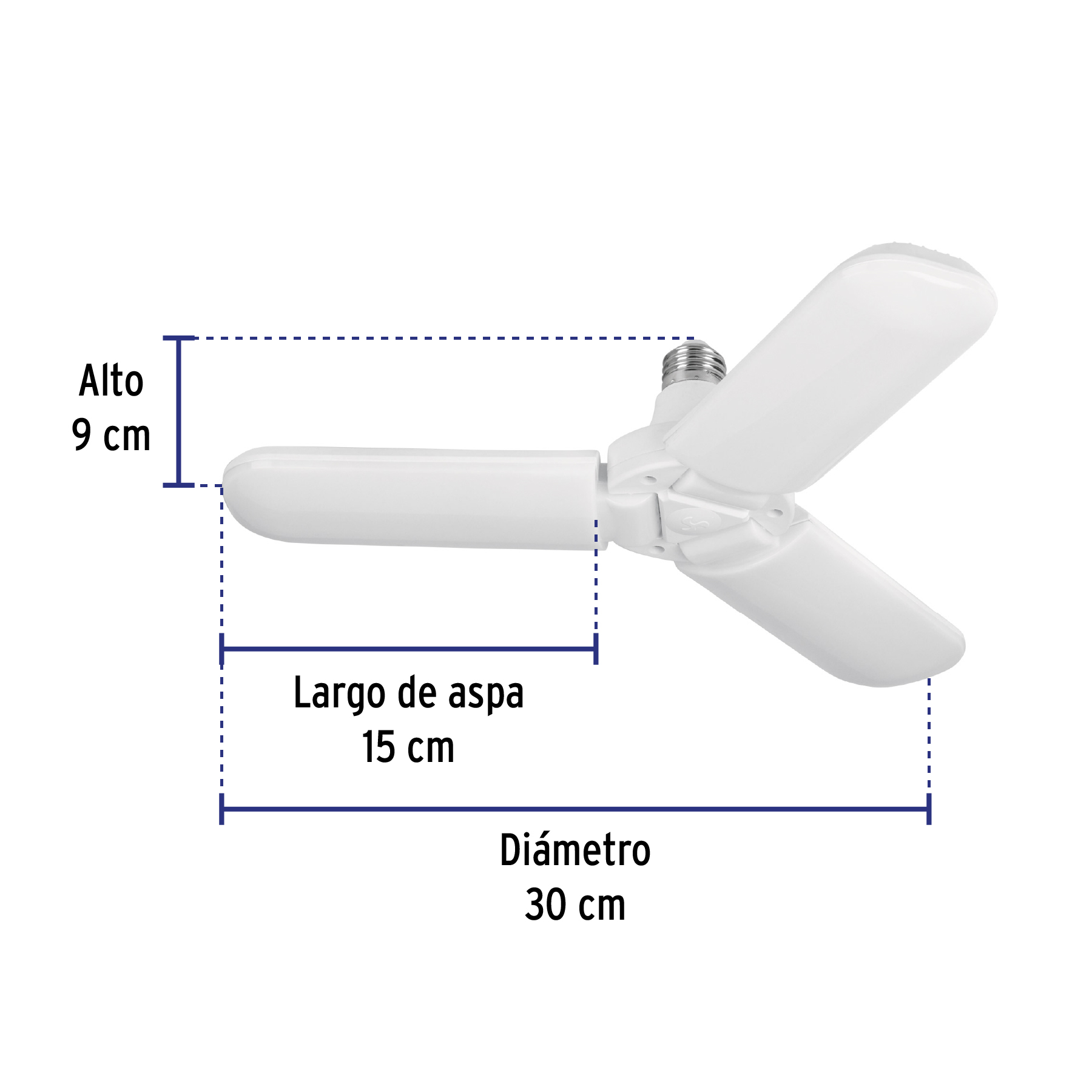 Lámpara LED tipo ventilador 24W, 3 aspas, 6500K, BASIC - Imagen 4