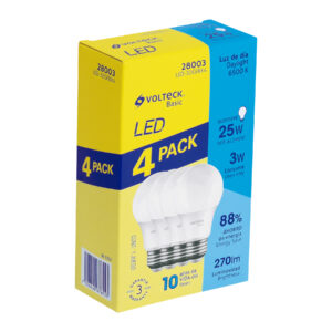 Pack 4 focos LED 3W (25W) G45, 6500K fría, 270 lm, BASIC - Imagen 2