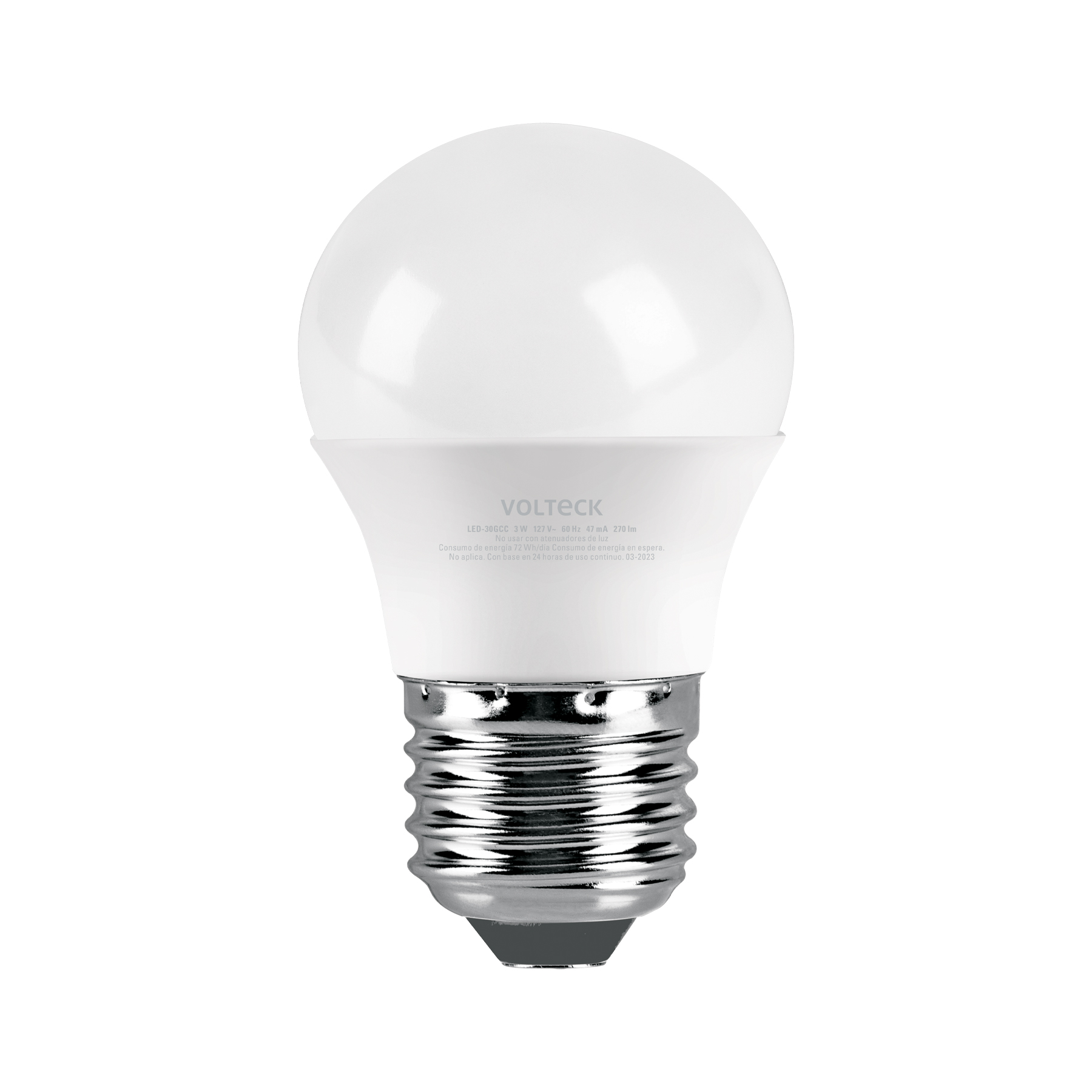 Foco LED 3W (25W) G45, 3000K blanca cálida, 270 lm, caja - Imagen 2
