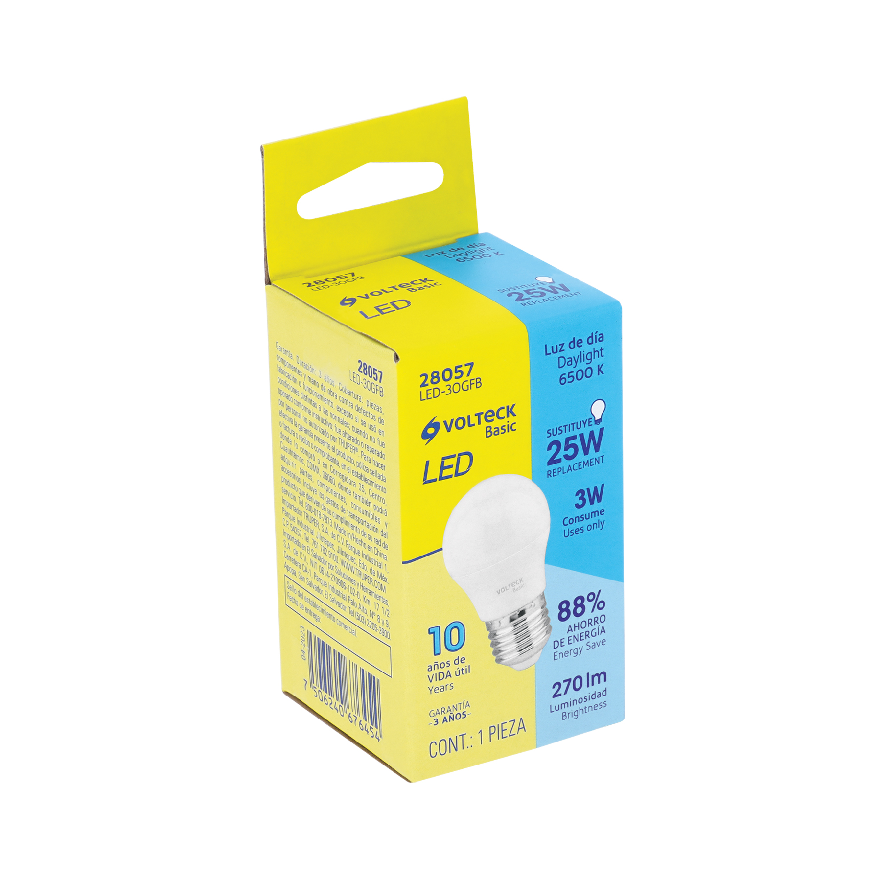 Foco LED 3W (25W) G45, 6500K blanca fría, 270 lm, BASIC - Imagen 5