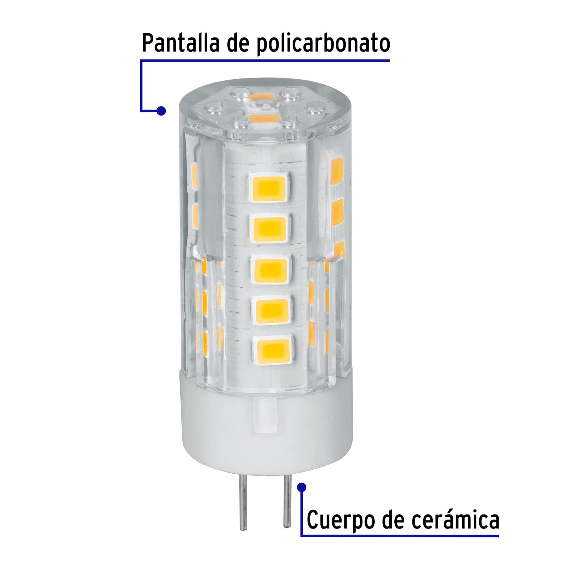 Foco LED 3 W, tipo capsula, 2700K luz ámbar, G4, VOLTECK - Imagen 3