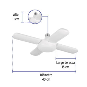 Lámpara LED tipo ventilador 40W, 4 aspas, 6500K, BASIC - Imagen 4