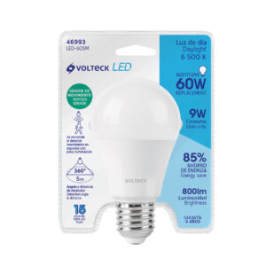 Foco LED 9W (60W) A19, sensor de movimiento, 6500K, VOLTECK - Imagen 5
