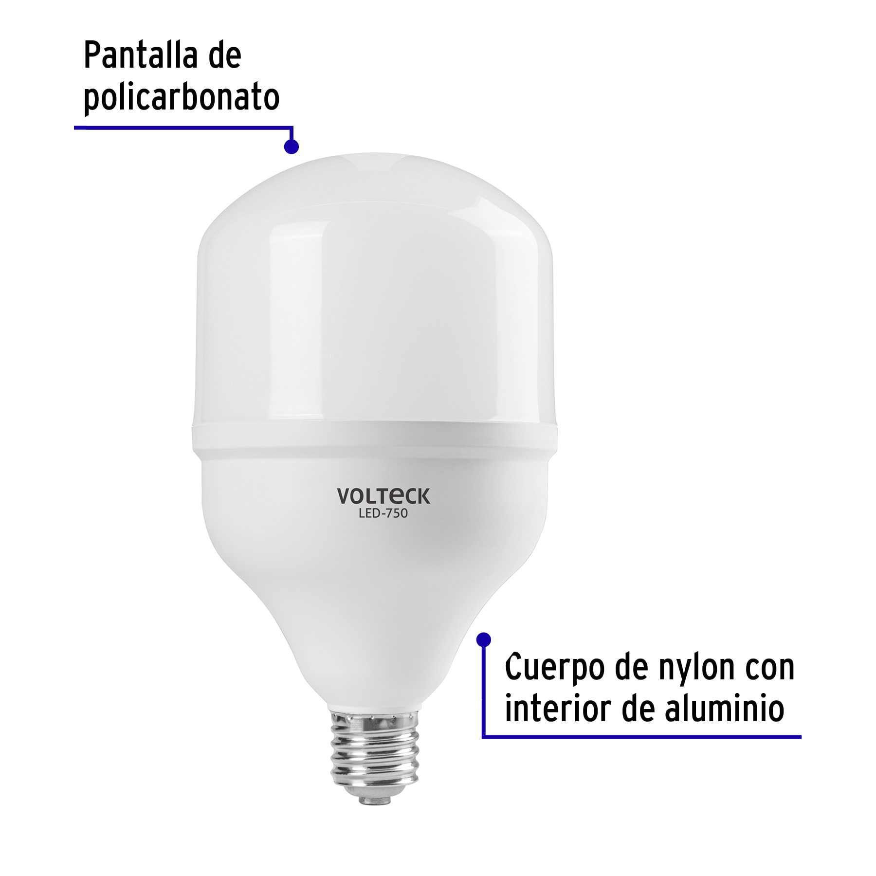 Foco LED alta potencia 70 W (750 W), 6500 K, E39, VOLTECK - Imagen 3