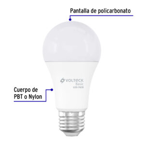 Foco LED 10W (75W) A19, 3000K blanca cálida, 950 lm, BASIC - Imagen 3
