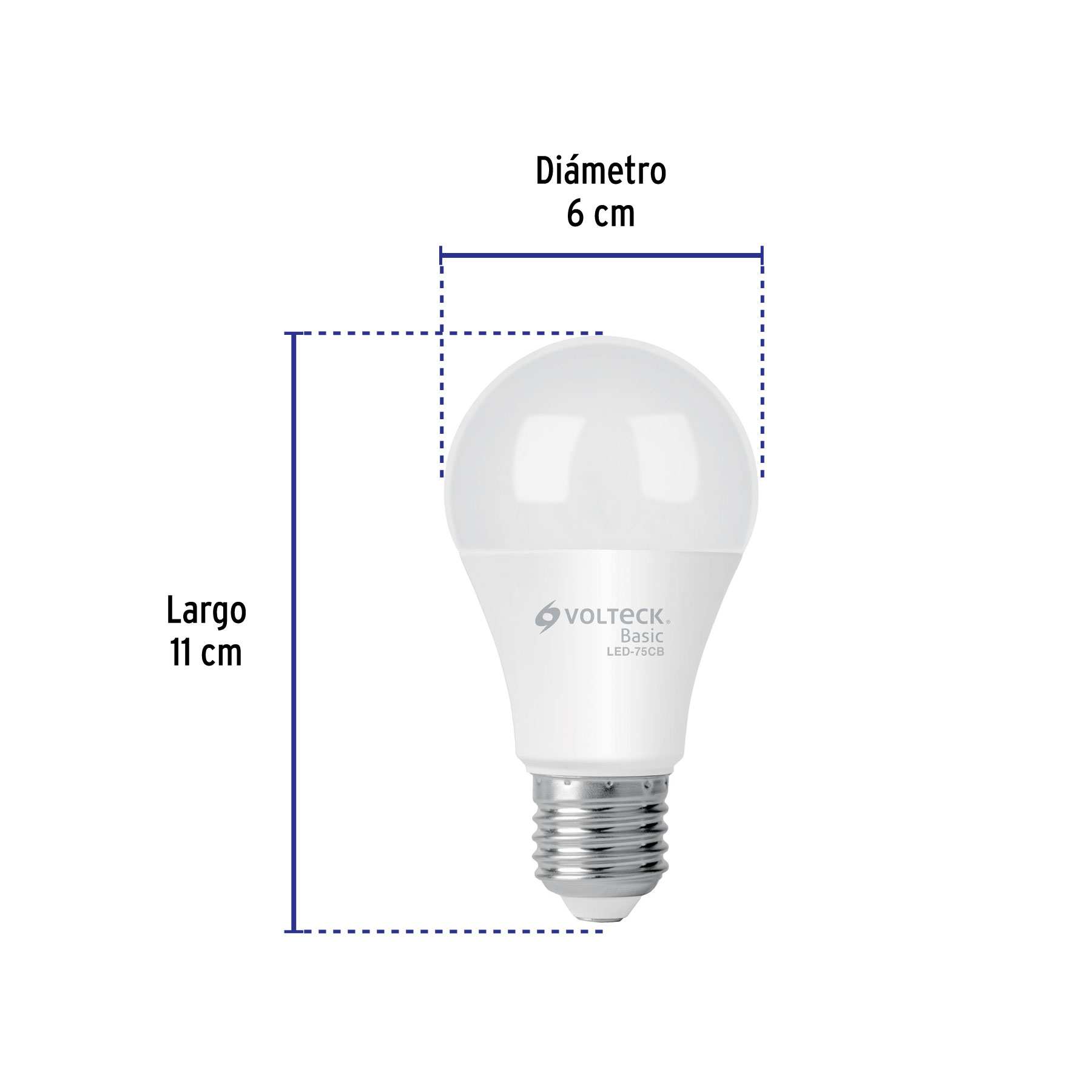 Foco LED 10W (75W) A19, 3000K blanca cálida, 950 lm, BASIC - Imagen 4