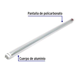 Tubo LED T8 9W G13, 6500K blanca fría, transparente, VOLTECK - Imagen 3