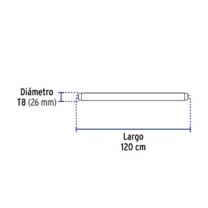 Tubo LED T8 18W G13 6500K blanca fría, transparente, VOLTECK - Imagen 4