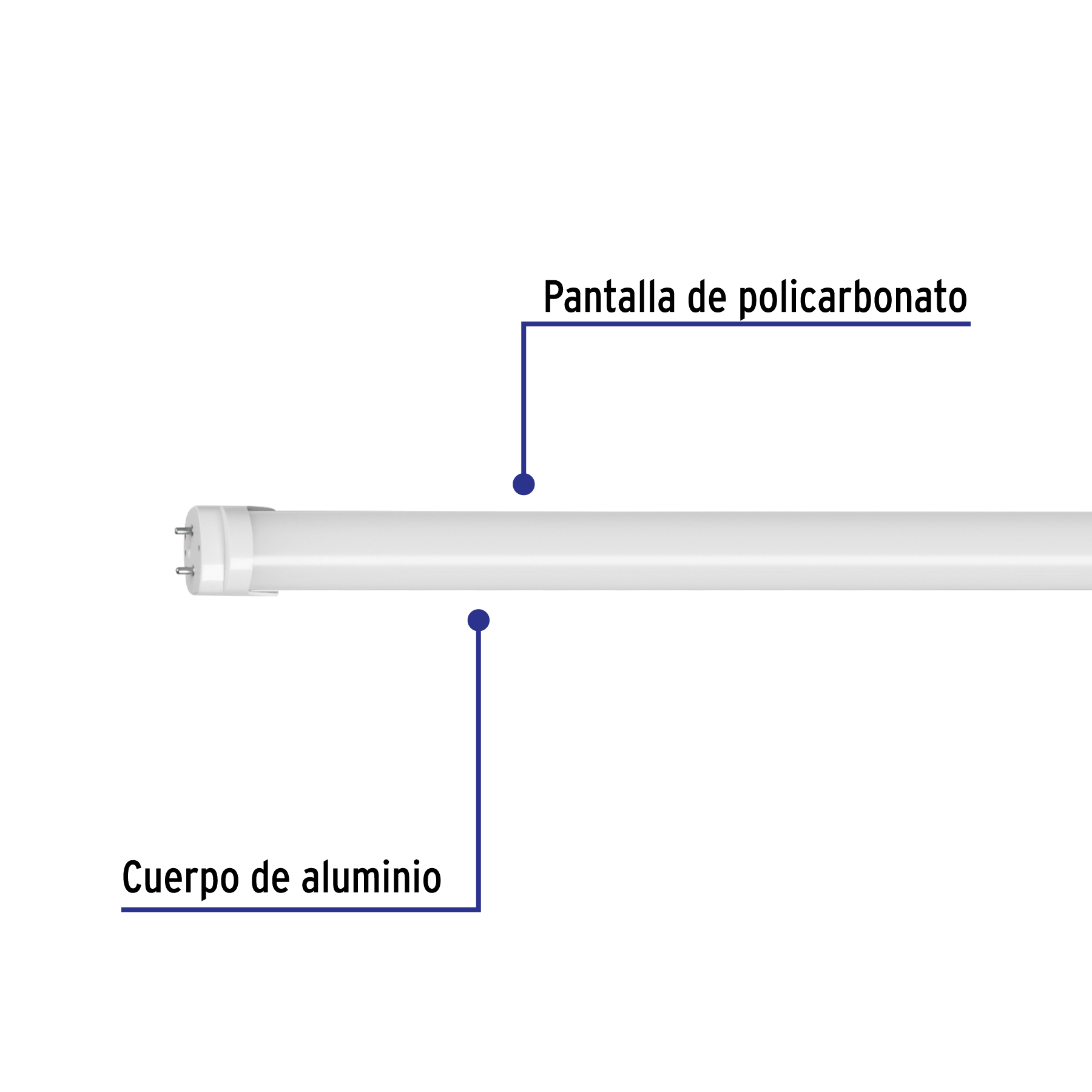 Tubo LED T8 18W G13, 6500K blanca fría, opalino, VOLTECK - Imagen 3