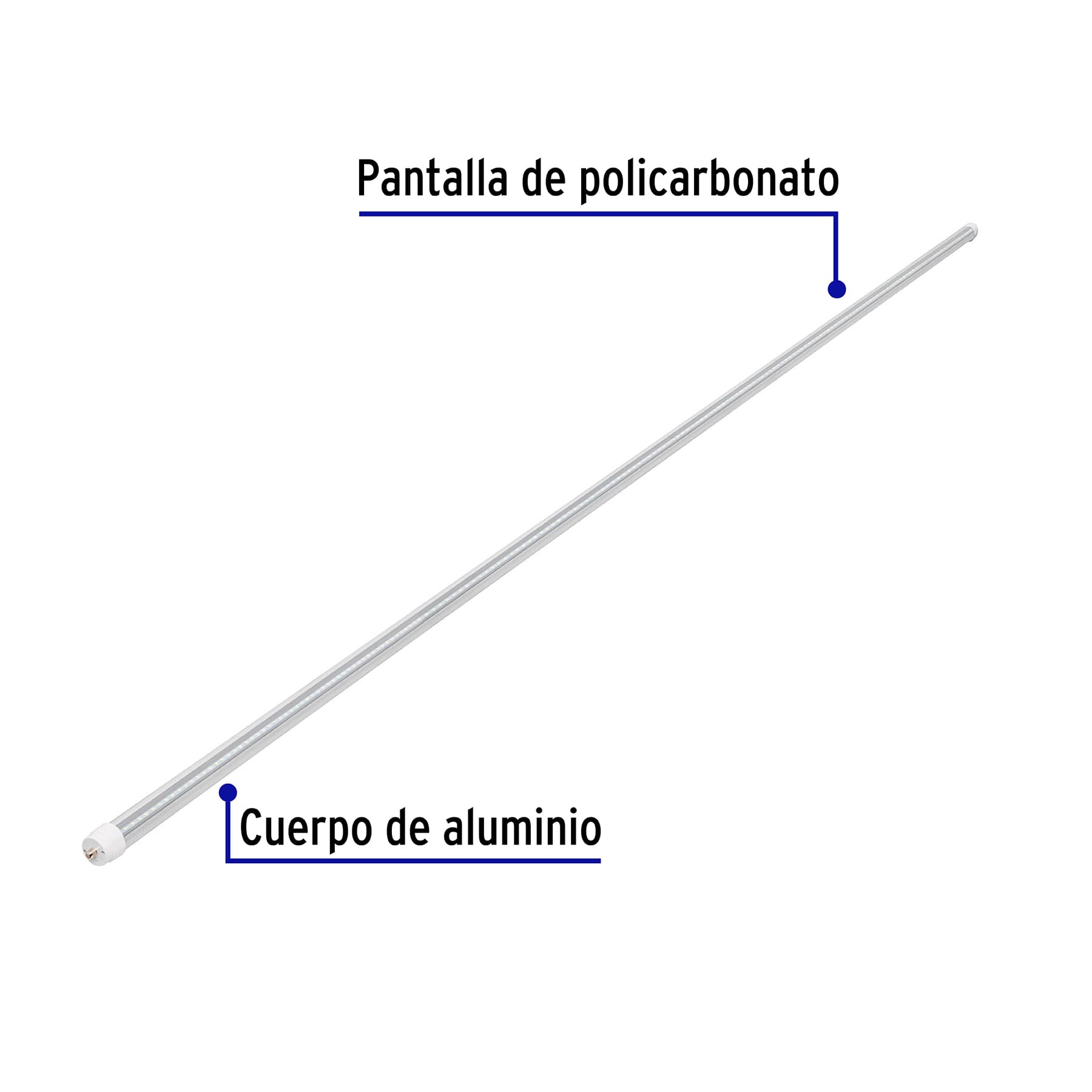 Tubo LED T8 36W FA8 6500K blanca fría, transparente, VOLTECK - Imagen 3