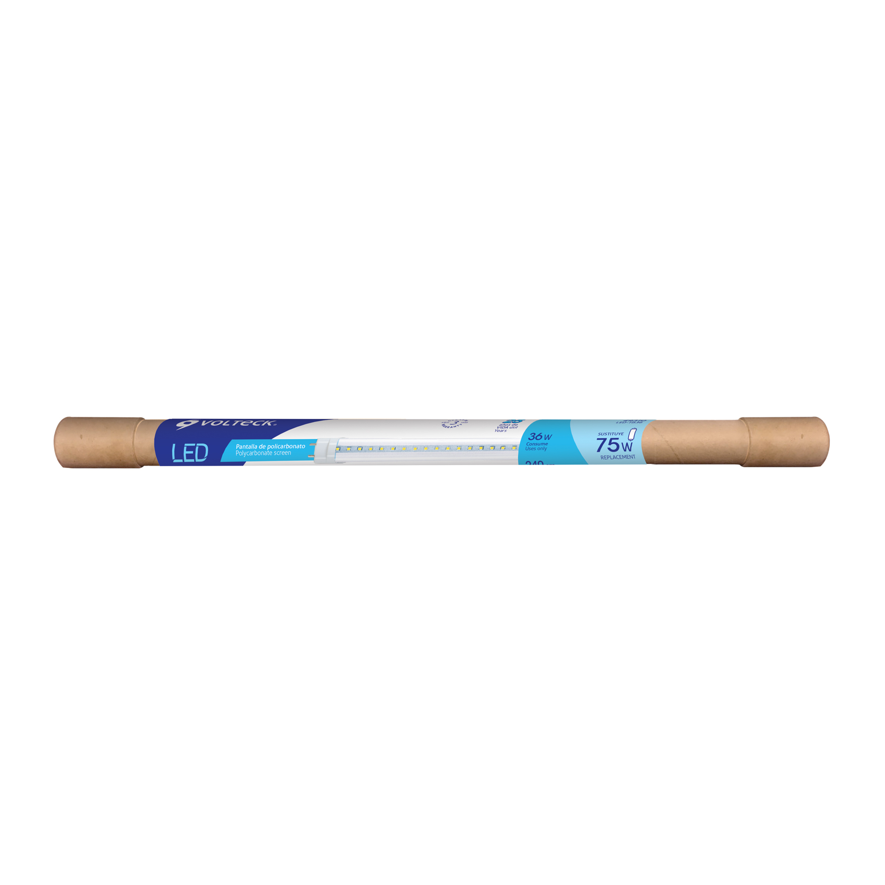 Tubo LED T8 36W G13 6500K blanca fría, transparente, VOLTECK - Imagen 5