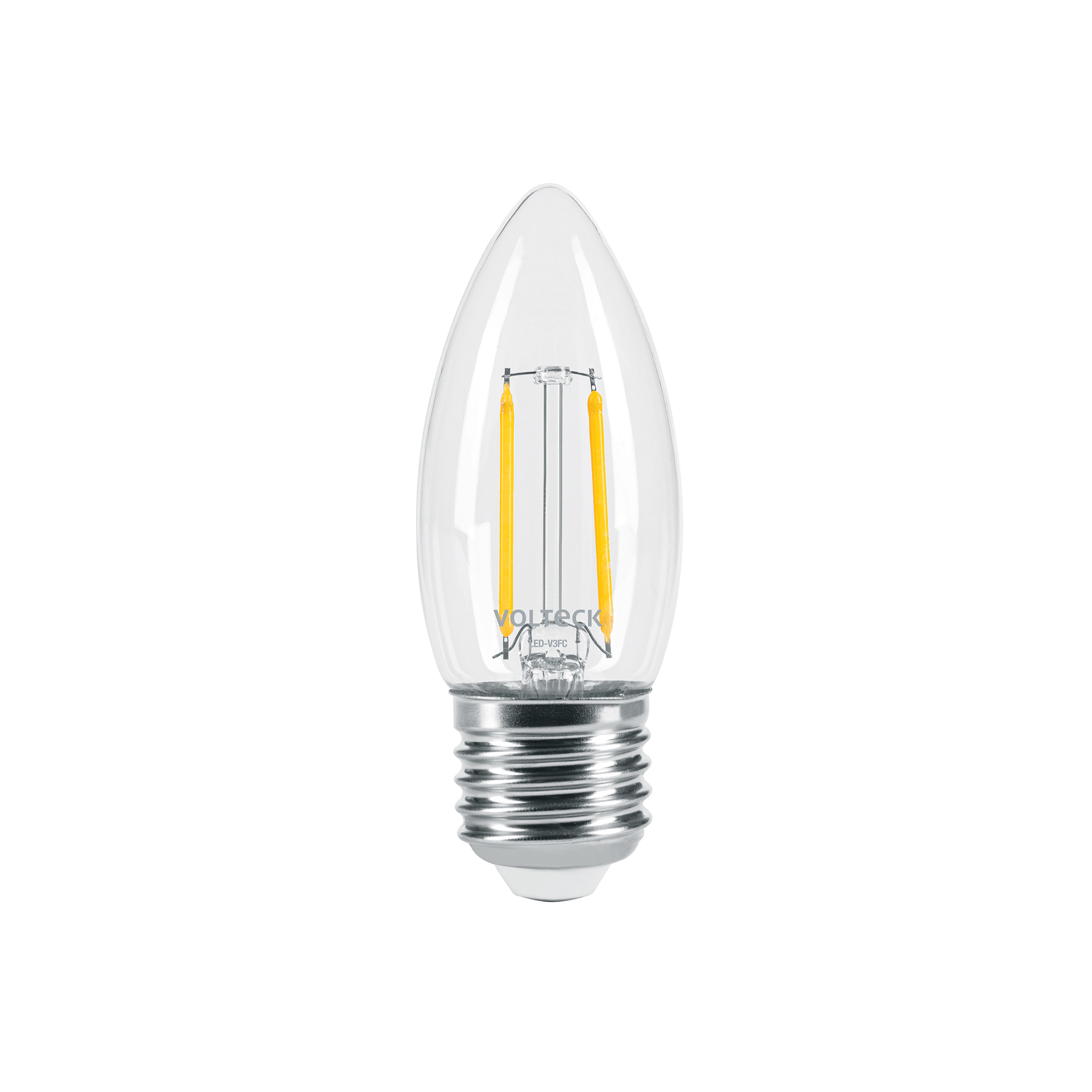 Foco LED filamento 3 W, vela, 2700K luz ambar, E26, VOLTECK - Imagen 2
