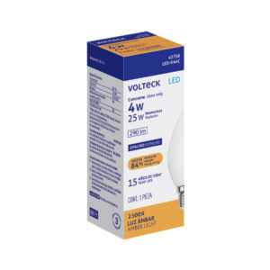 Foco LED tipo vela 4W (25W) 2400K luz ámbar, E14, VOLTECK - Imagen 3