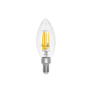 Alternative view of Foco LED filamento 4 W, vela, 2700K luz ambar, E12, VOLTECK