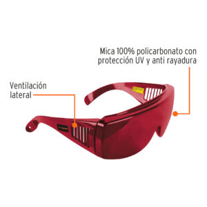Lentes de seguridad para láser rojo, TRUPER - Imagen 3