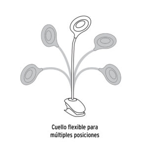 Lámpara escritorio LED 4 W recargable c/clip, 3 intensidades - Imagen 4