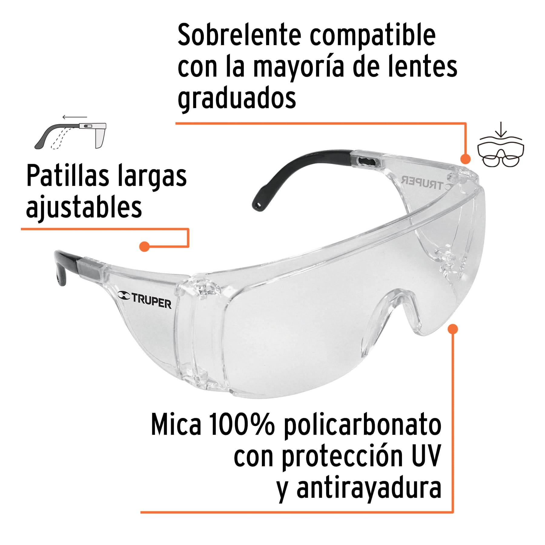 Sobrelentes de seguridad transparentes, TRUPER Safe - Imagen 3