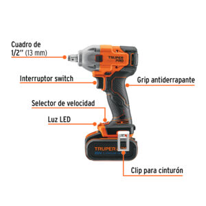 Llave de impacto 1/2', 20V, 184 lb/ft, 1 batería 4Ah, PRO - Imagen 3