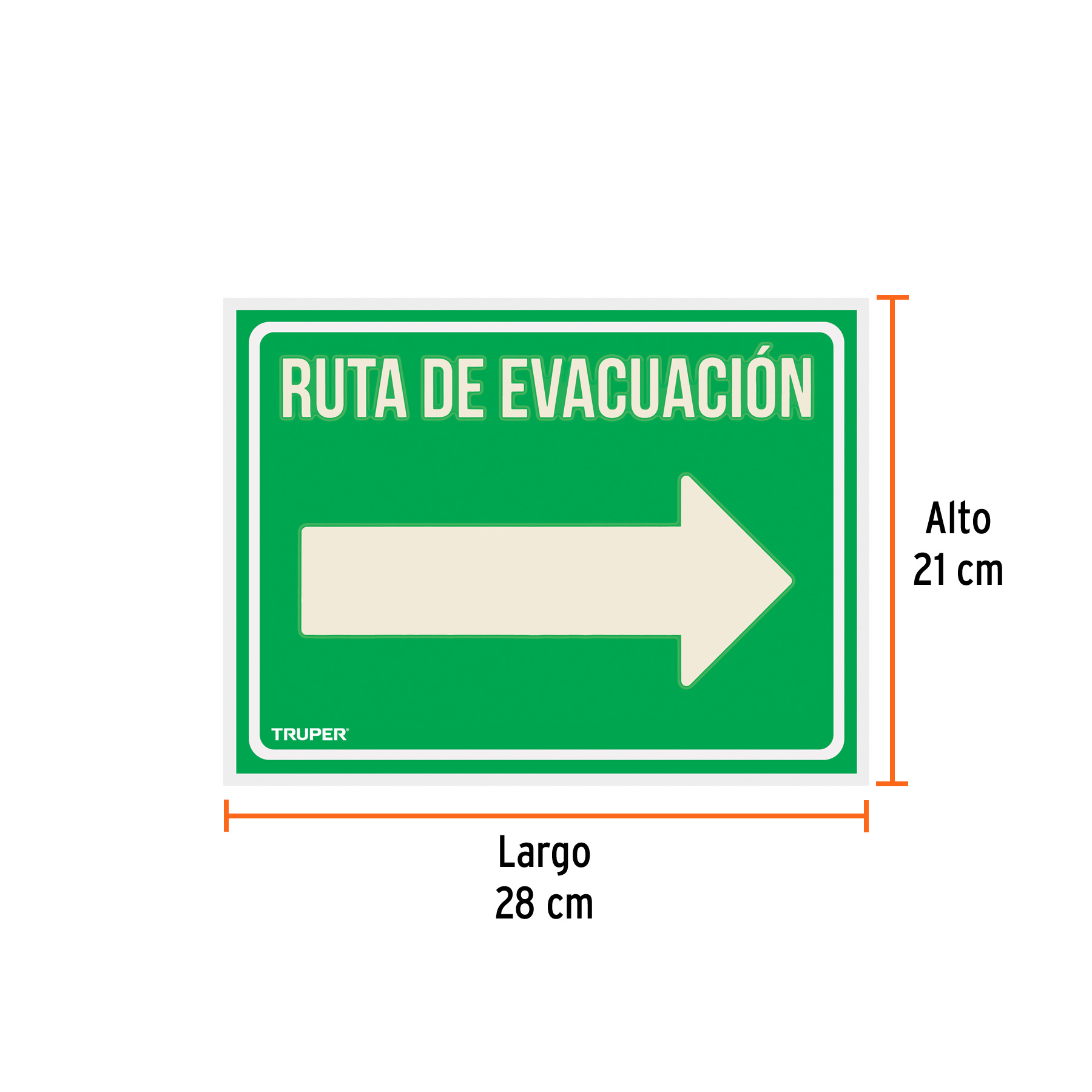 Letrero de señalización 'RUTA EVACUACIÓN DERECHA',21 x 28 cm - Imagen 3