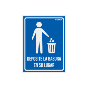 Alternative view of Letrero señalización'DEPOSITE LA BASURA EN SU LUGAR',21x28cm