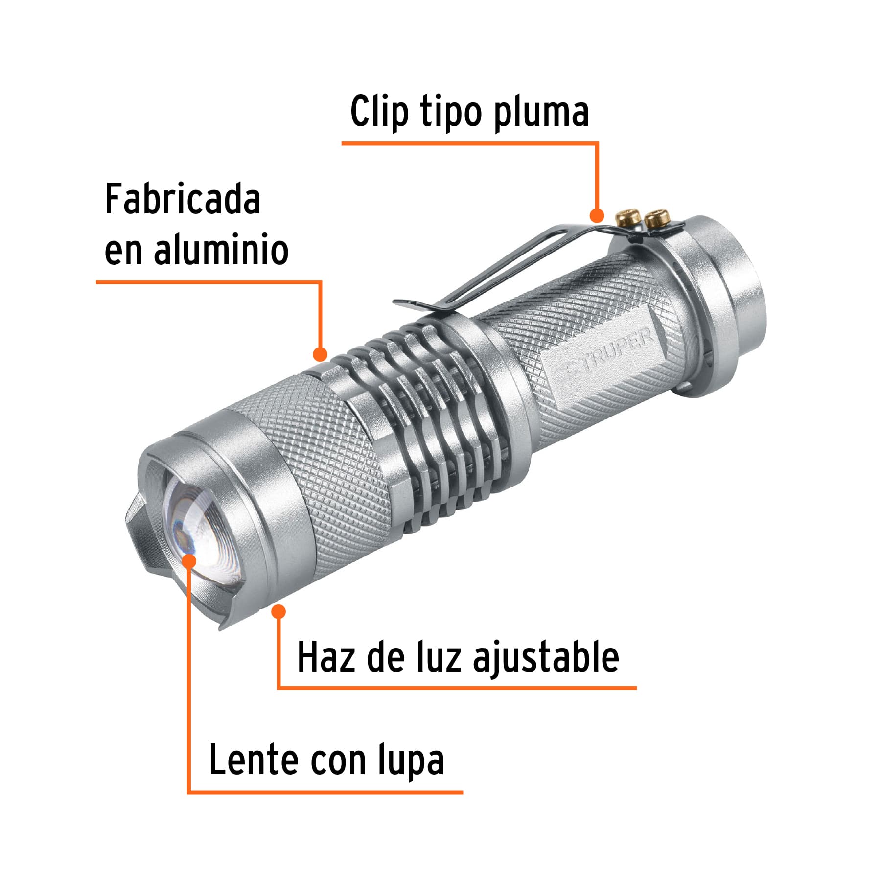 Linterna de aluminio 1 LED de 40 lm con 1 pila AA, TRUPER - Imagen 3