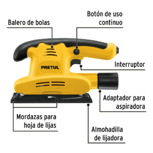 Lijadora orbital 1/3 hoja, 150W, PRETUL - Imagen 3