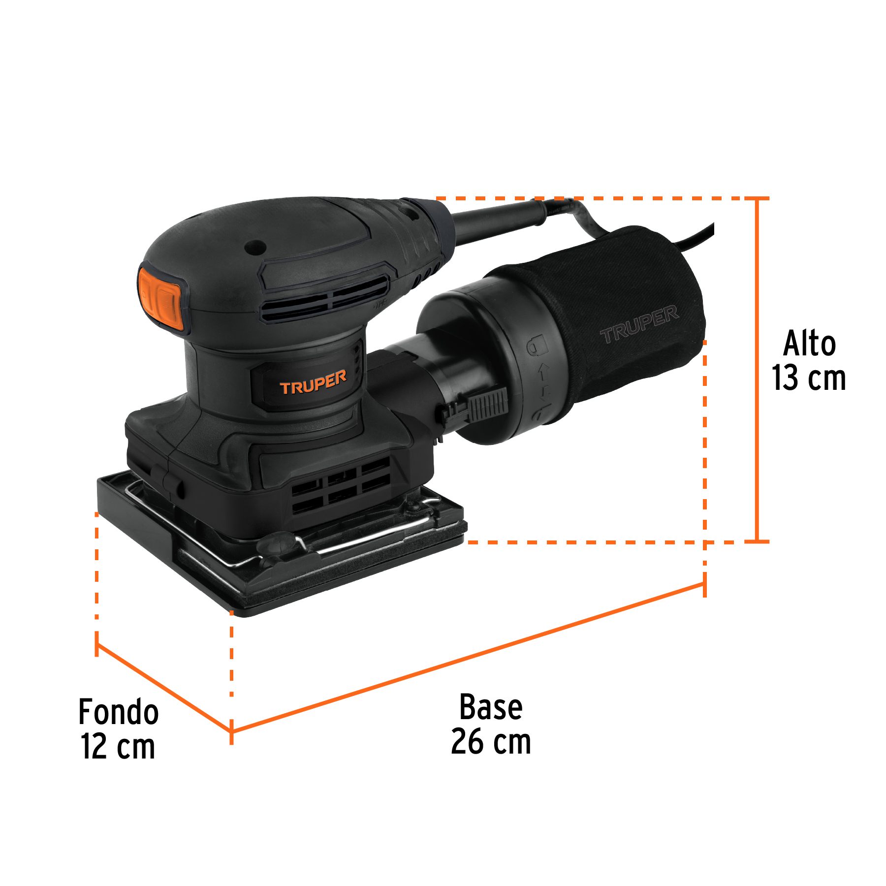 Lijadora orbital 1/4 hoja, 300W, TRUPER INDUSTRIAL - Imagen 4
