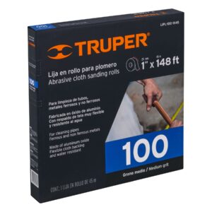 Rollo de 45 m de lija para plomero grano 100 ancho 1' - Imagen 4