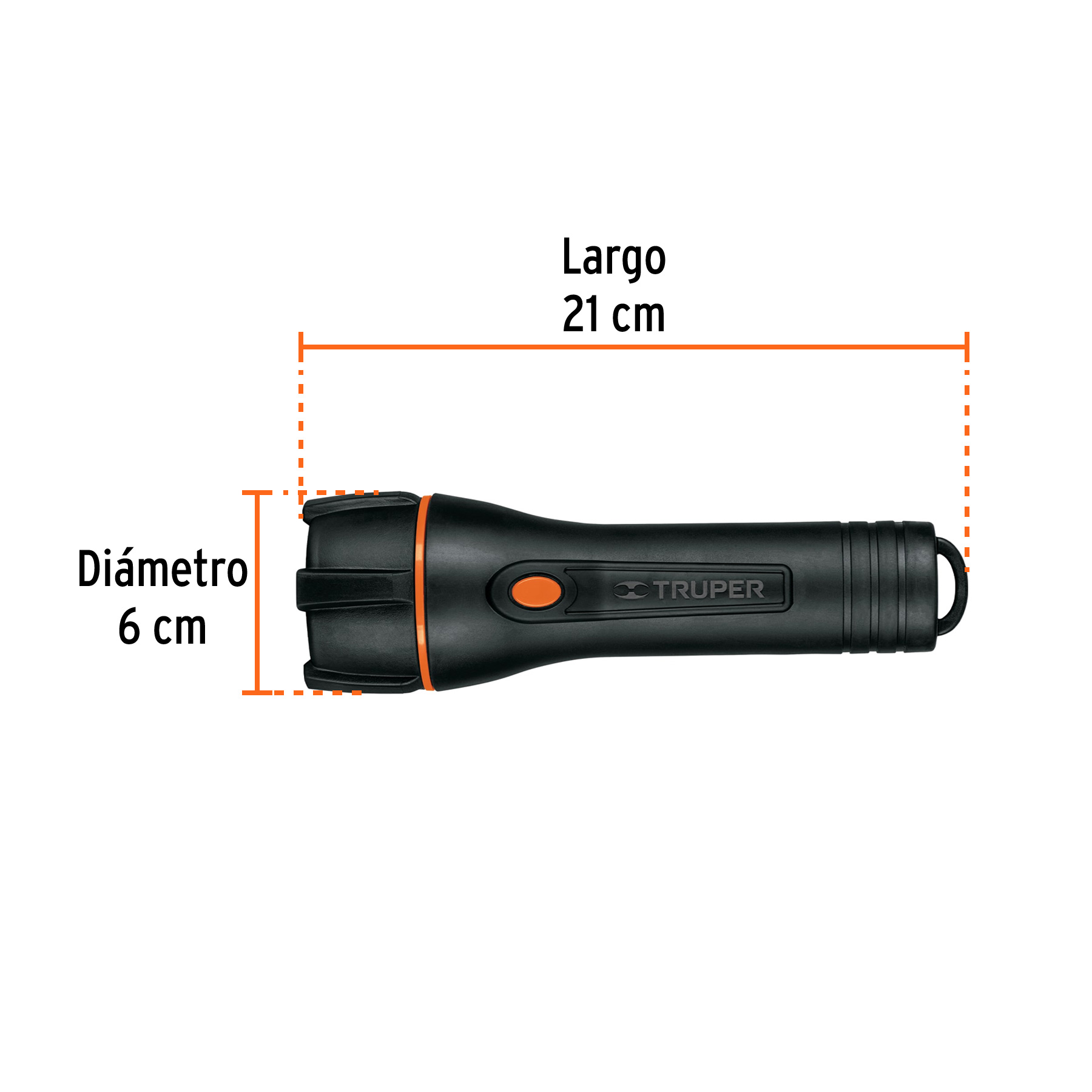 Linterna plástica 1 LED 180 lm con 2 pilas D, TRUPER - Imagen 4