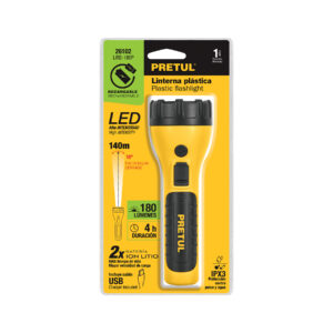 Linterna plástica de LED, 180 lm, recargable, PRETUL - Imagen 7
